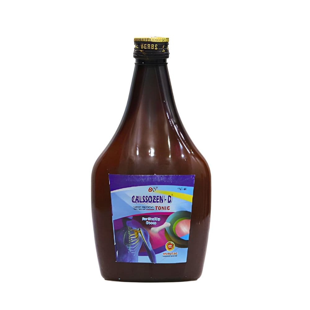 Calssozen-D is product alternative images no 3 . And it is Calcium Supplement With Vitamin Tonic. Ayurvedic Calssozen-D  helps to enhance calcium absorption and bone mineralization, osteoporosis, strong bones Calcium is an essential mineral that plays a crucial role in maintaining strong bones and teeth, nerve function, and muscle function.Vitamins are organic compounds that are necessary for many bodily functions, including growth and development, immune system function, and metabolism