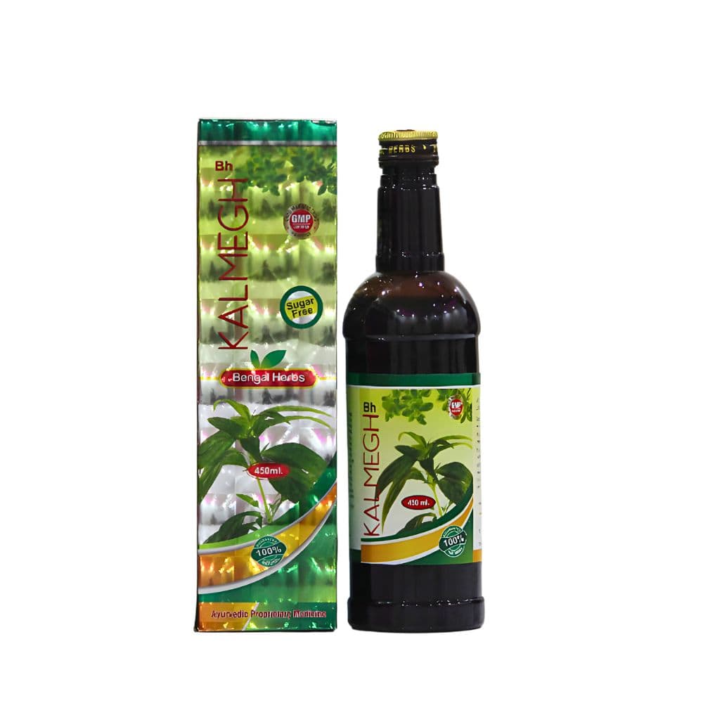 Kalmegh is product alternative images no 4 . And it is Sugar Free. Bengal Herb's Kalmegh Syrup helps to protect your liver from disorders like indigestion or loss of appetite due to its appetizer and pachan (digestion) properties It is also a blood purifier and keeps away skin diseases